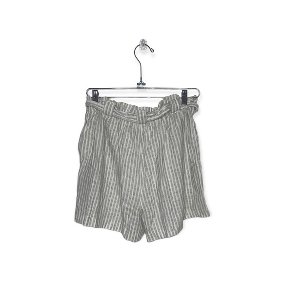 MAX STUDIO White and Black Stripe Linen Blend Paper Bag Shorts S NWT - Picture 7 of 12